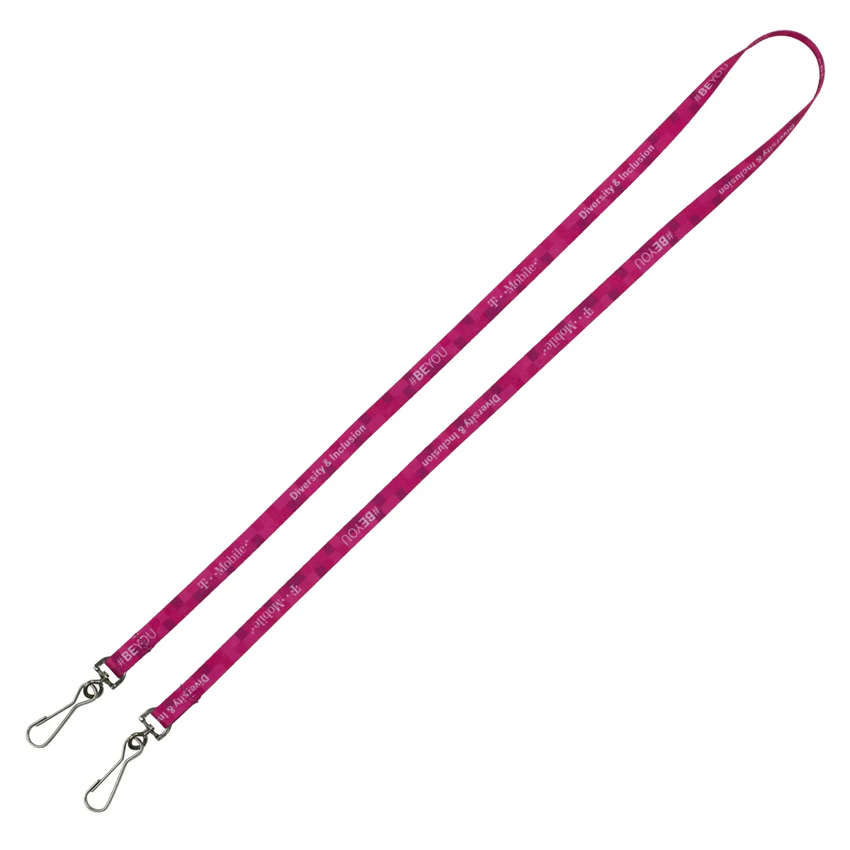 Custom Lanyards Dual Attachment Polyester Narrow - 18 x 0.38 in - product view 14
