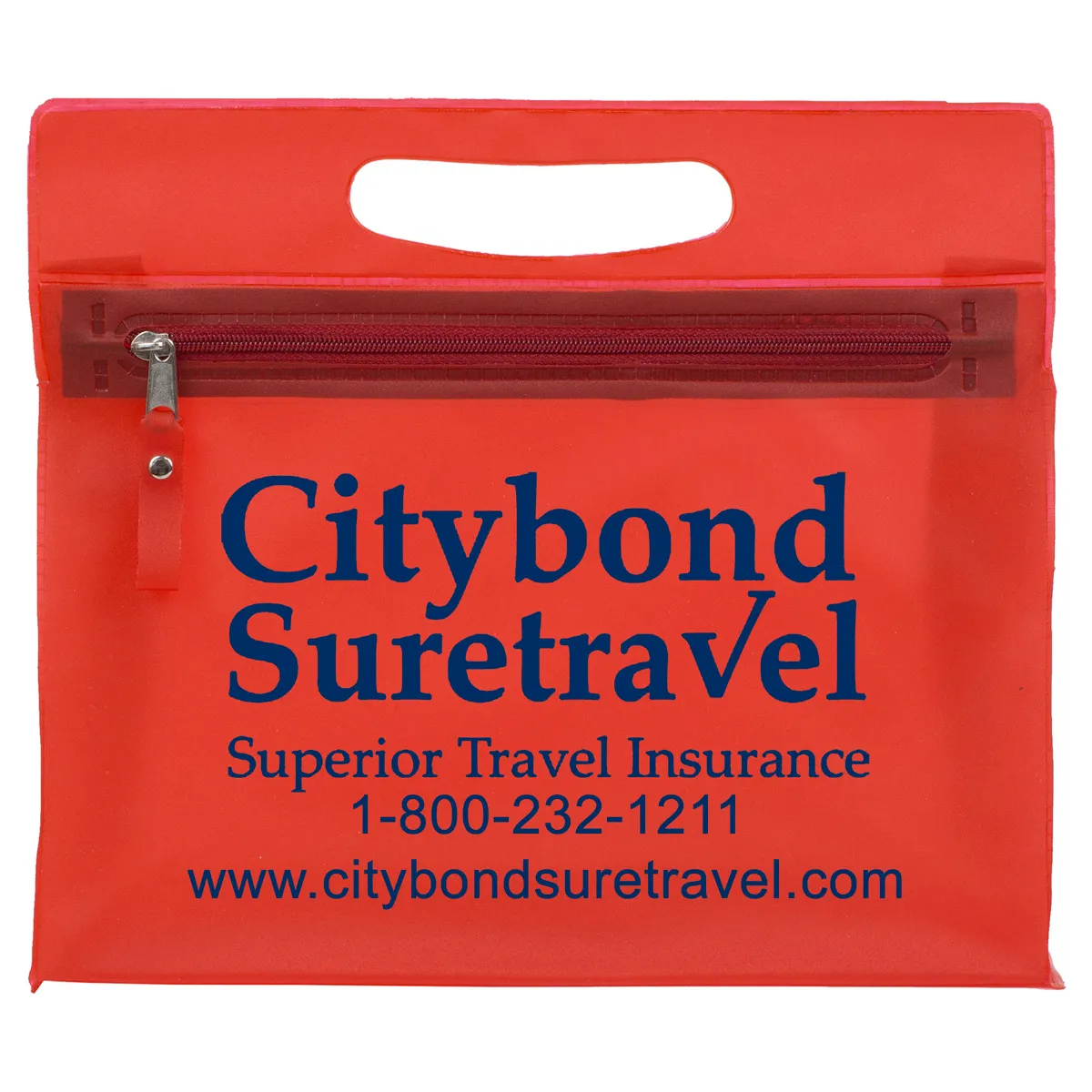 Travel Pouch Vinyl Zipper Clear Gusset Handle - 9.5 x 8.25 in - product view 2