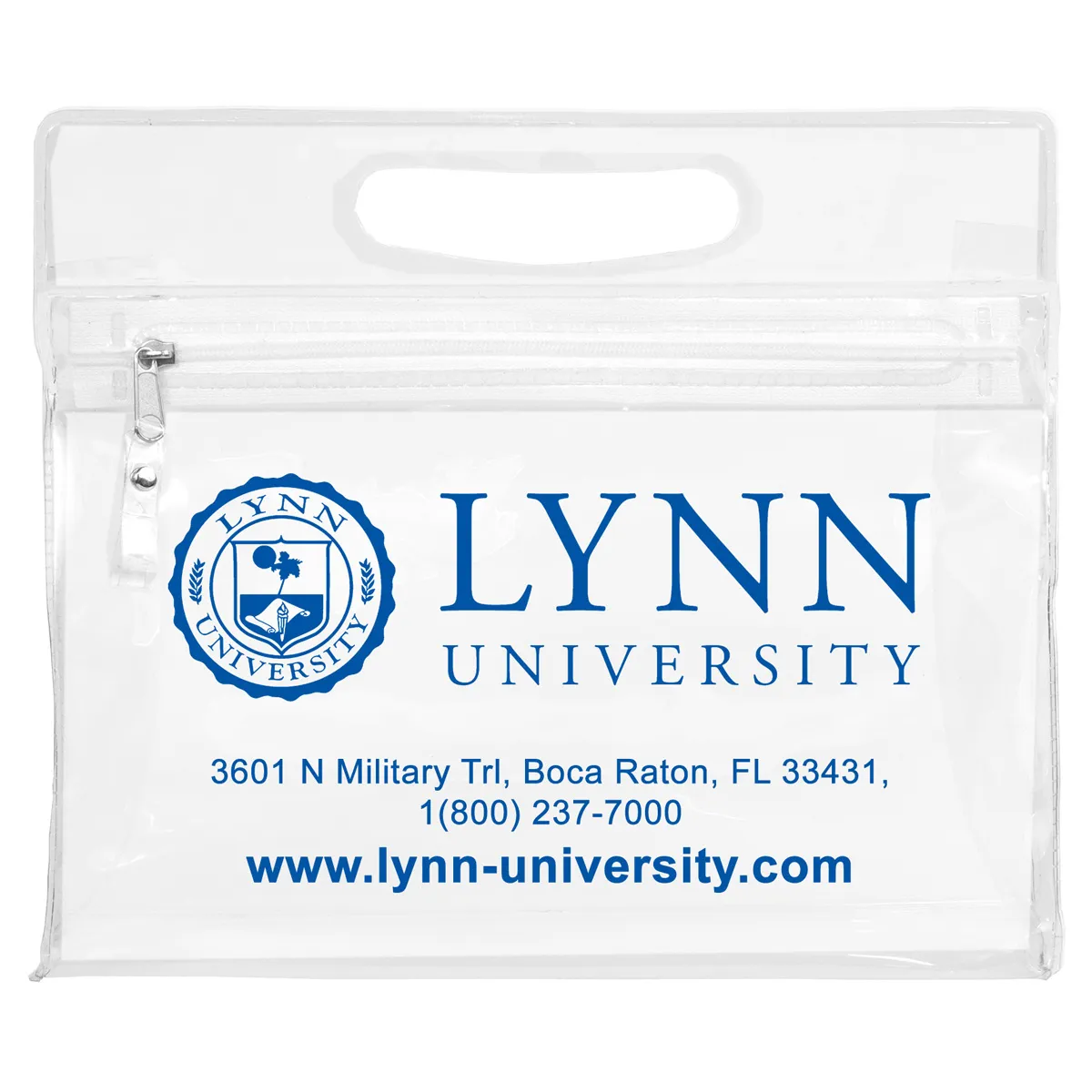 Travel Pouch Vinyl Zipper Clear Gusset Handle - 9.5 x 8.25 in - product view 4