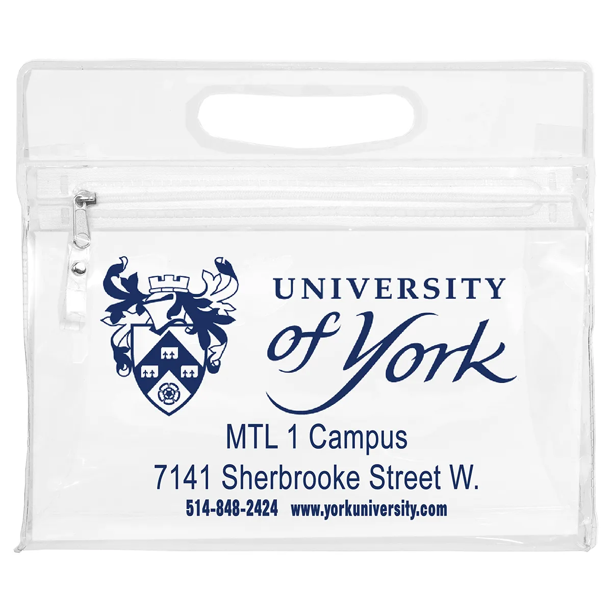 Travel Pouch Vinyl Zipper Clear Gusset Handle - 9.5 x 8.25 in - product view 5