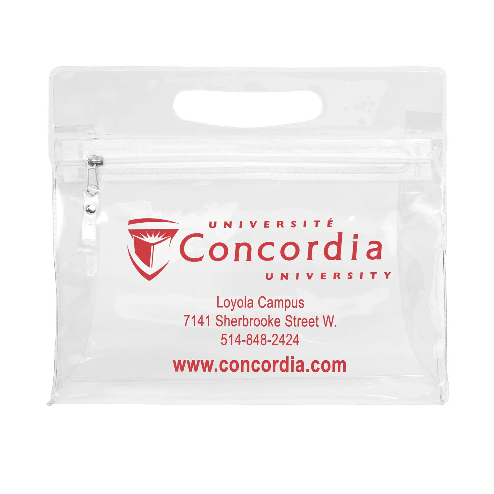 Travel Pouch Vinyl Zipper Clear Gusset Handle - 9.5 x 8.25 in - product view 6