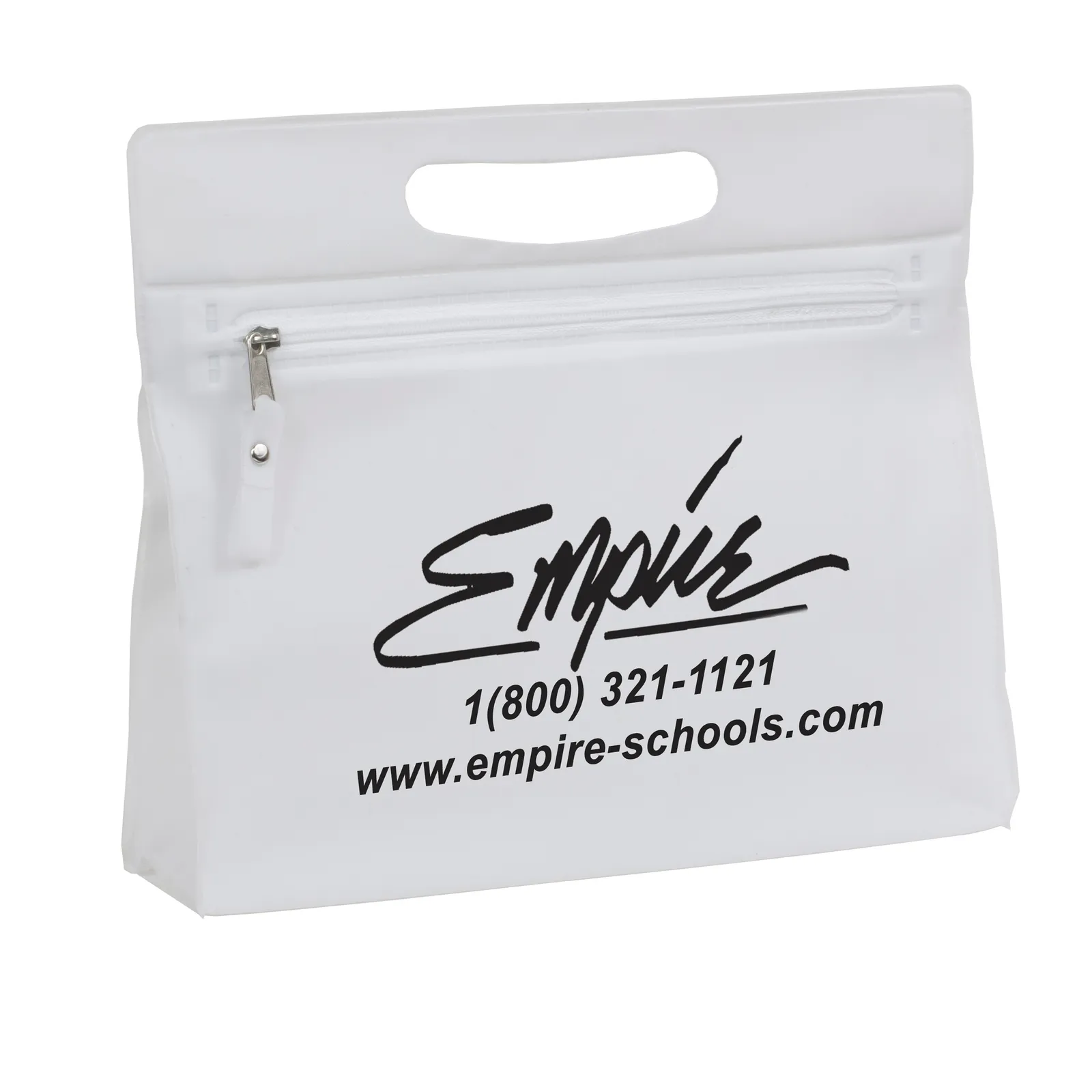 Travel Pouch Vinyl Zipper Clear Gusset Handle - 9.5 x 8.25 in - product view 7