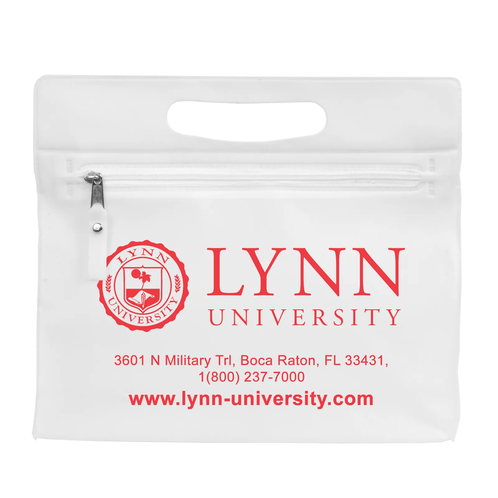 Travel Pouch Vinyl Zipper Clear Gusset Handle - 9.5 x 8.25 in - product view 8