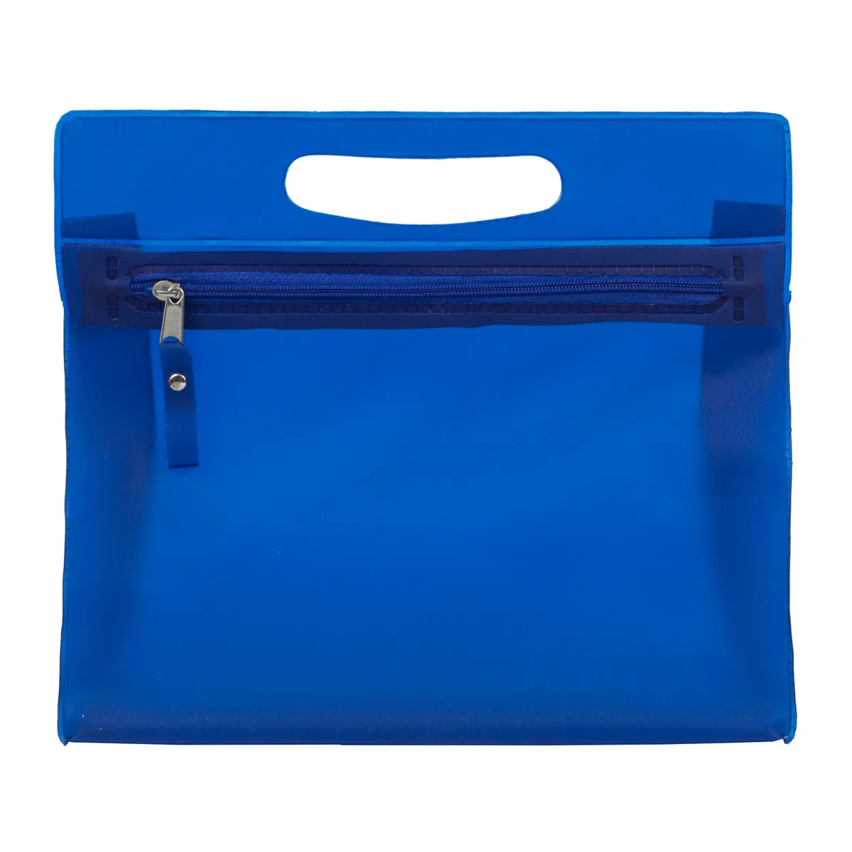 Travel Pouch Vinyl Zipper Clear Gusset Handle - 9.5 x 8.25 in - product view 11