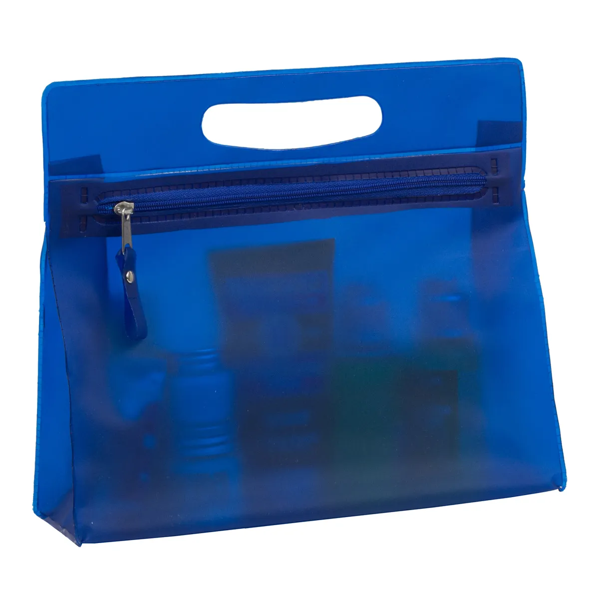 Travel Pouch Vinyl Zipper Clear Gusset Handle - 9.5 x 8.25 in - product view 13