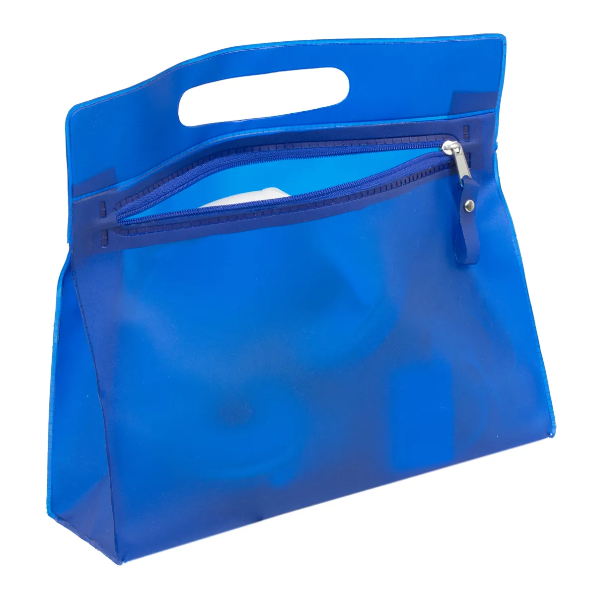 Travel Pouch Vinyl Zipper Clear Gusset Handle - 9.5 x 8.25 in - product view 18