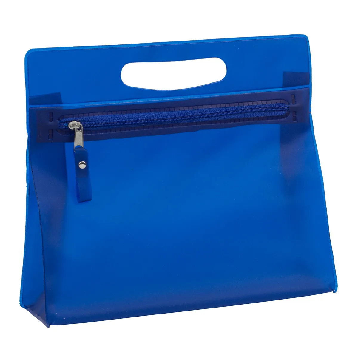 Travel Pouch Vinyl Zipper Clear Gusset Handle - 9.5 x 8.25 in - product view 21