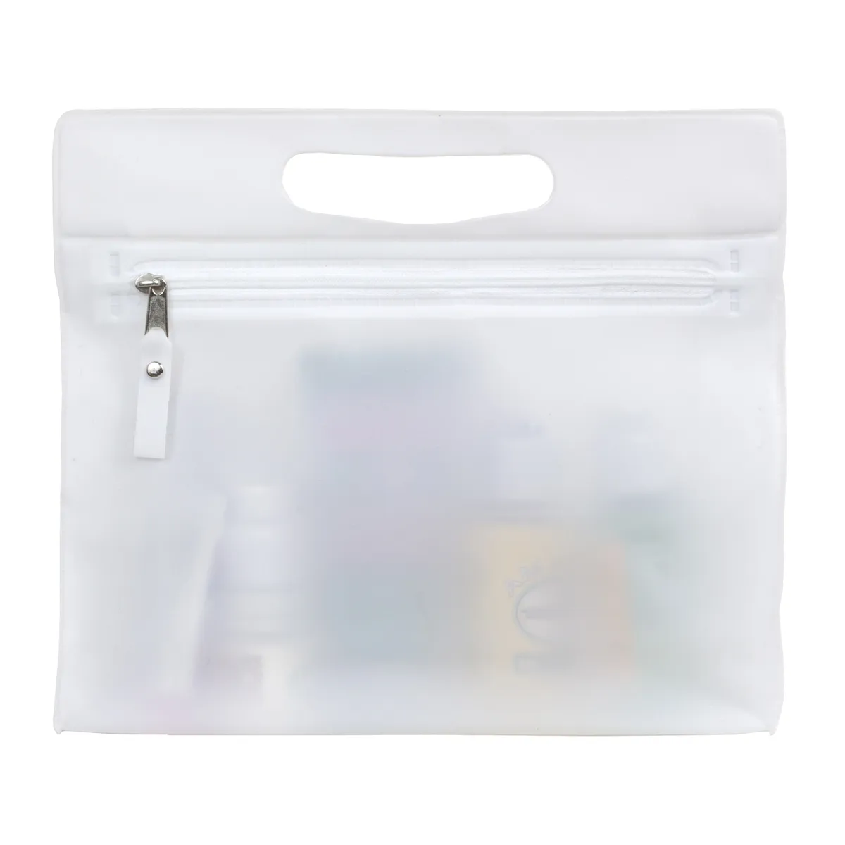 Travel Pouch Vinyl Zipper Clear Gusset Handle - 9.5 x 8.25 in - product view 26