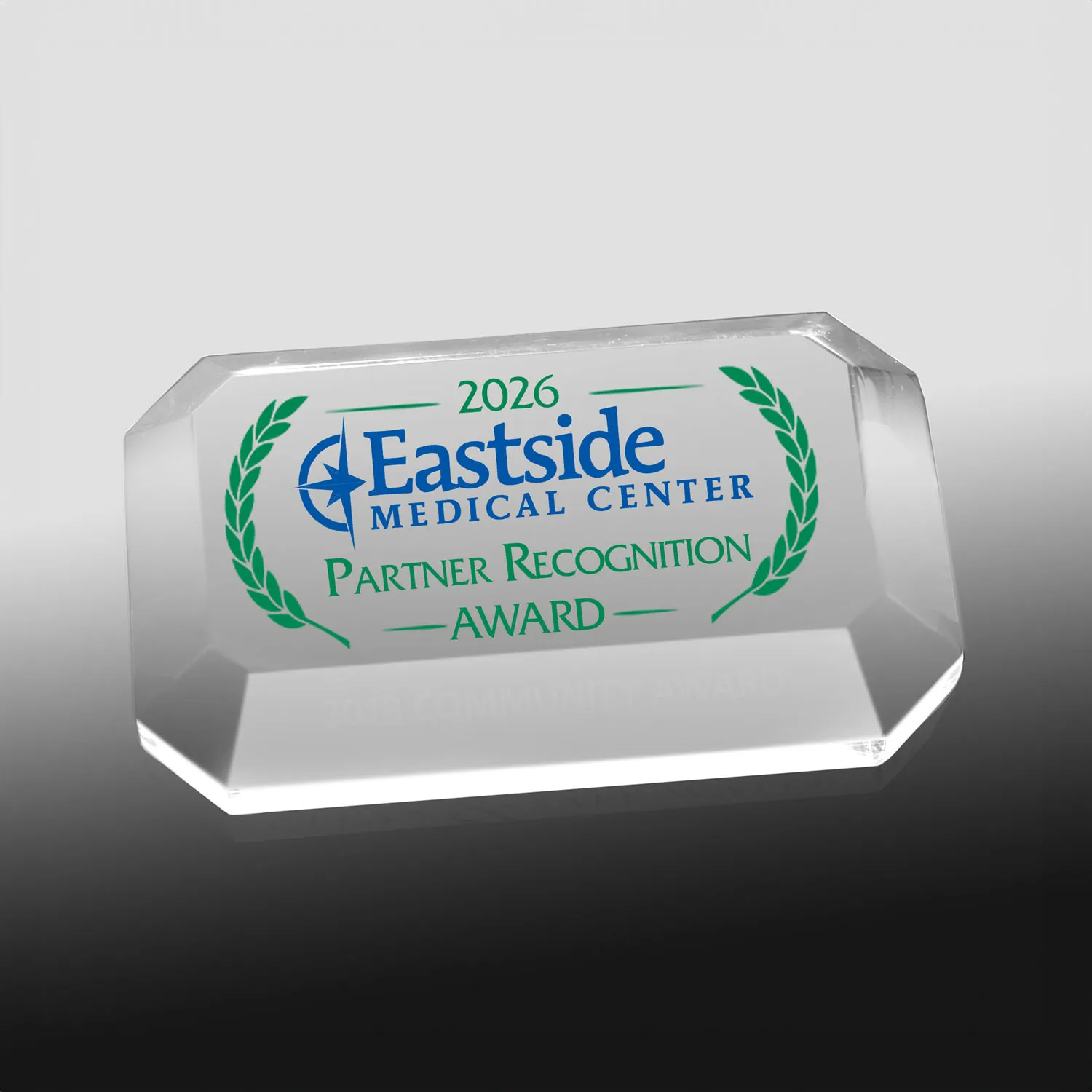 Acrylic Paperweight Beveled Rectangle Clear - 4 x 2.5 x 0.75 in