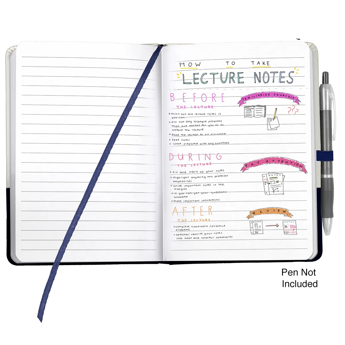 Notebook with Pen Loop PVC Cover Lined Pages - 5 x 7 in - product view 7
