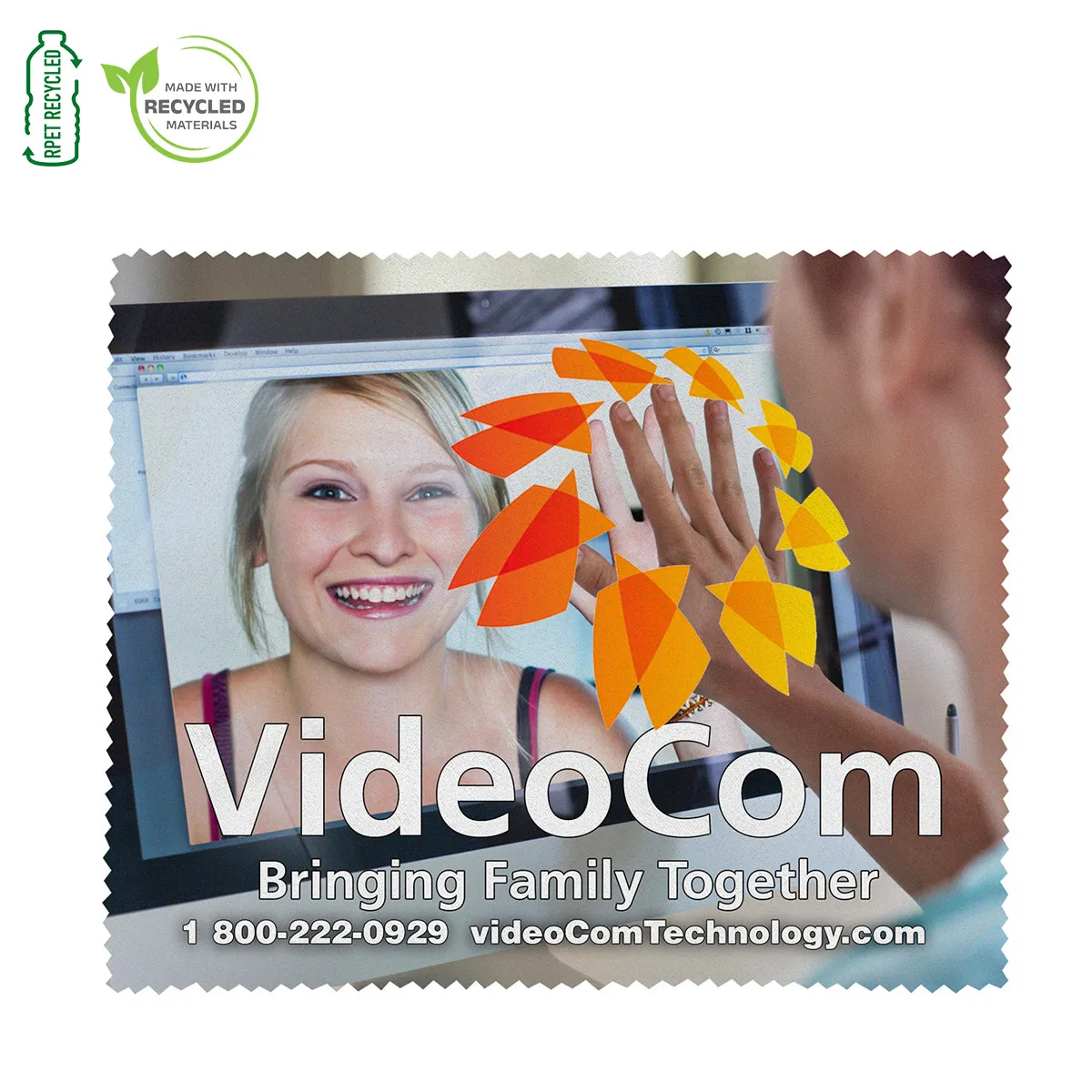 Recycled RPET Microfiber Screen Cleaner Rectangle - 6 x 7 in