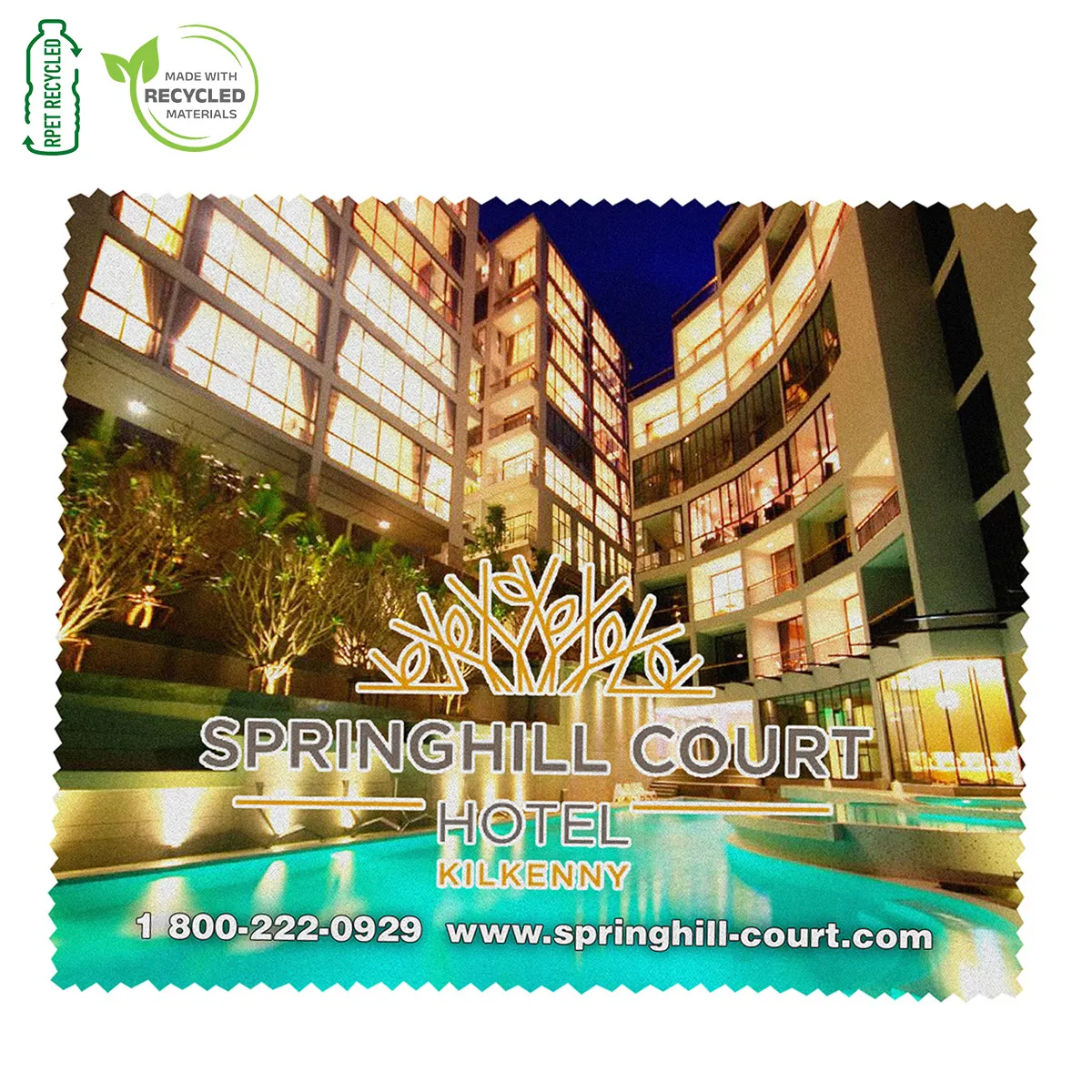 Recycled RPET Microfiber Screen Cleaner Large Square - 8 x 8 in