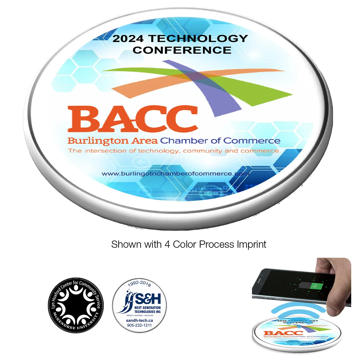 Wireless Phone Charging Pad 10 Watt ABS Plastic - 3.9 in dia