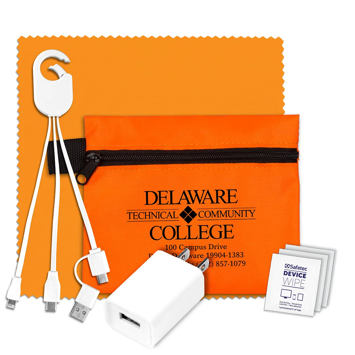 Tech Travel Kit USB Charger Cables Microfiber - 5 x 4.3 in - product view 5