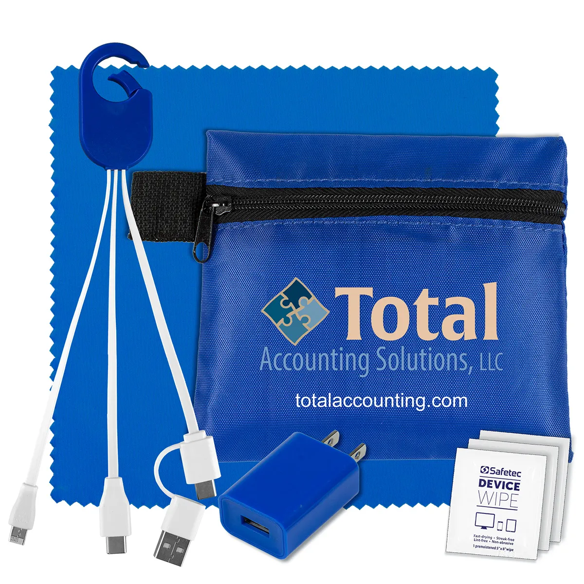 Tech Travel Kit USB Charger Cables Microfiber - 5 x 4.3 in - product view 12