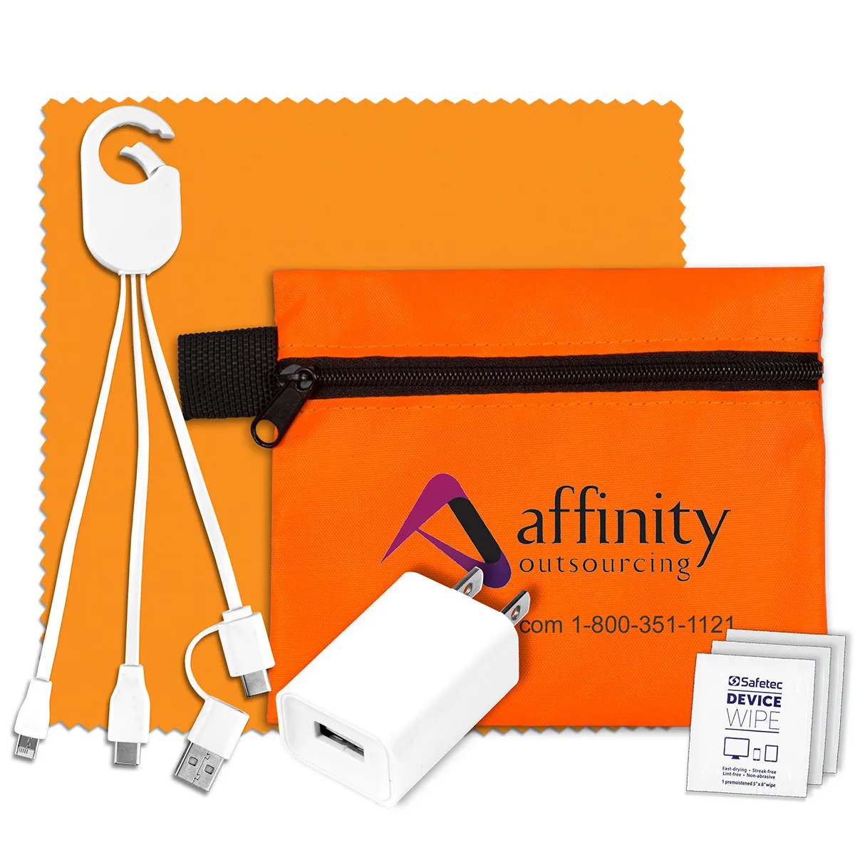 Tech Travel Kit USB Charger Cables Microfiber - 5 x 4.3 in - product view 14