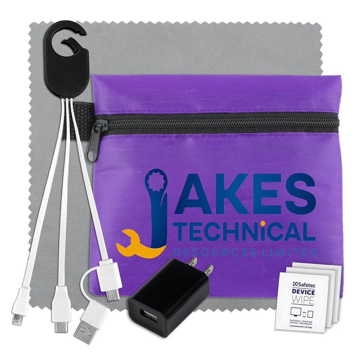 Tech Travel Kit USB Charger Cables Microfiber - 5 x 4.3 in - product view 15