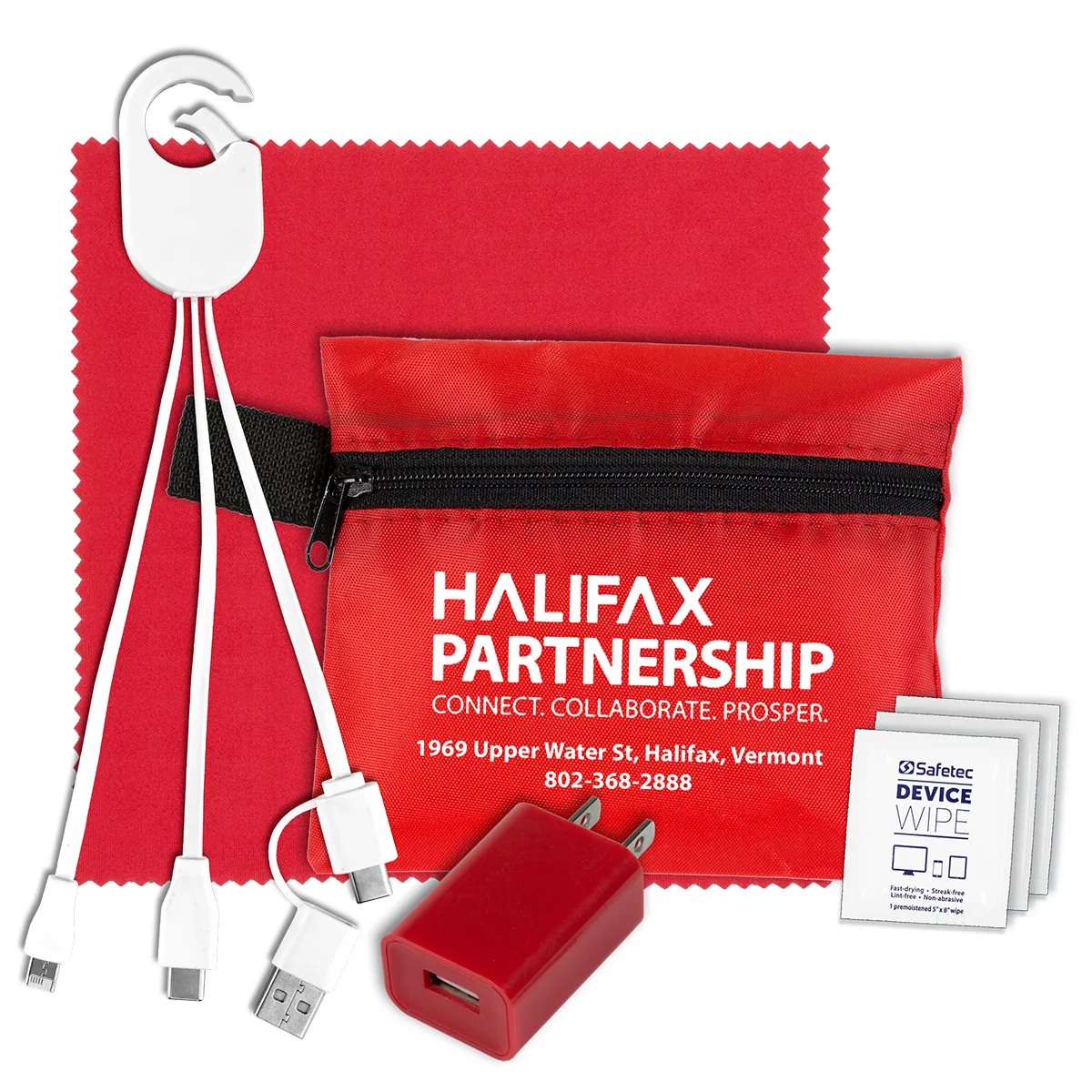 Tech Travel Kit USB Charger Cables Microfiber - 5 x 4.3 in - product view 16