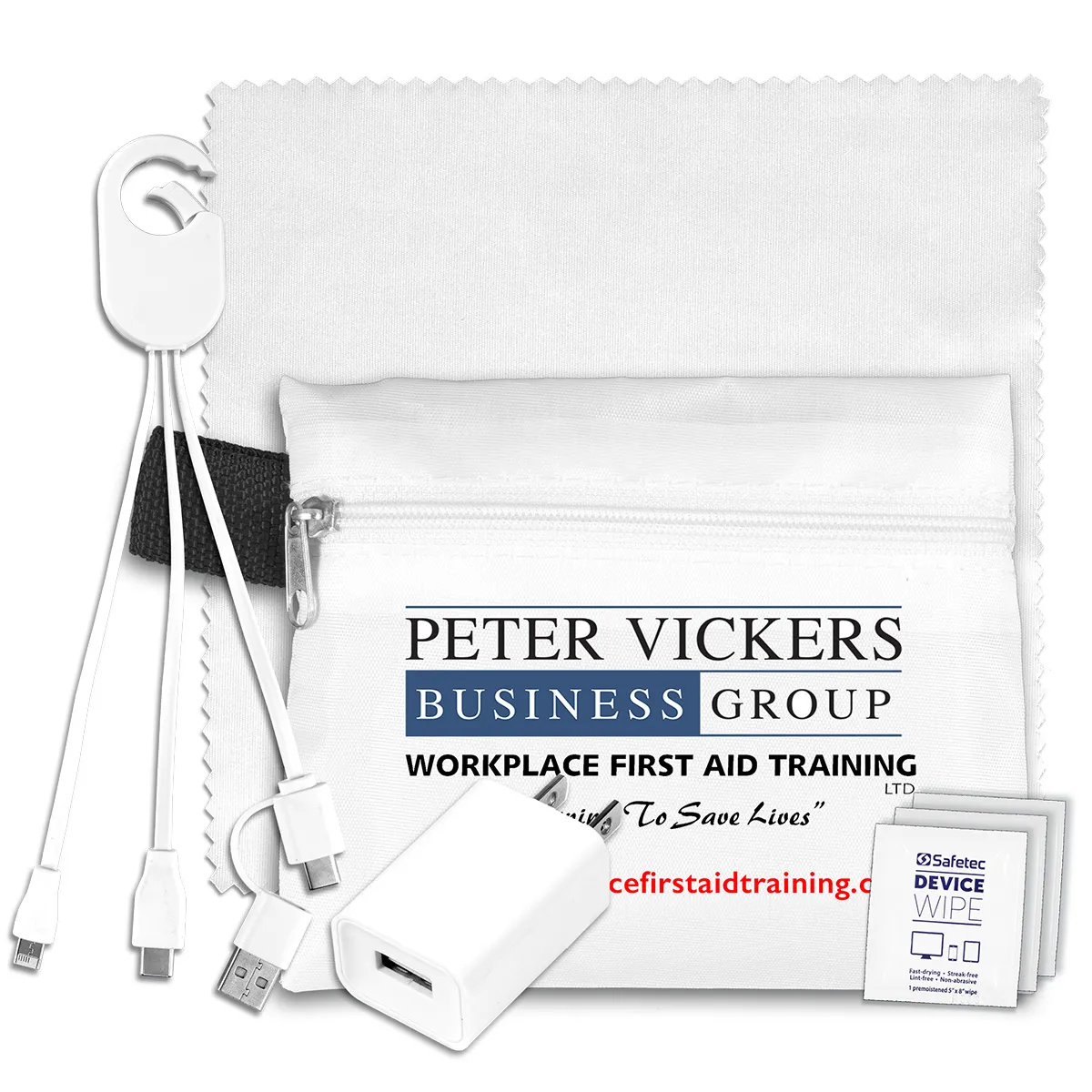 Tech Travel Kit USB Charger Cables Microfiber - 5 x 4.3 in - product view 17