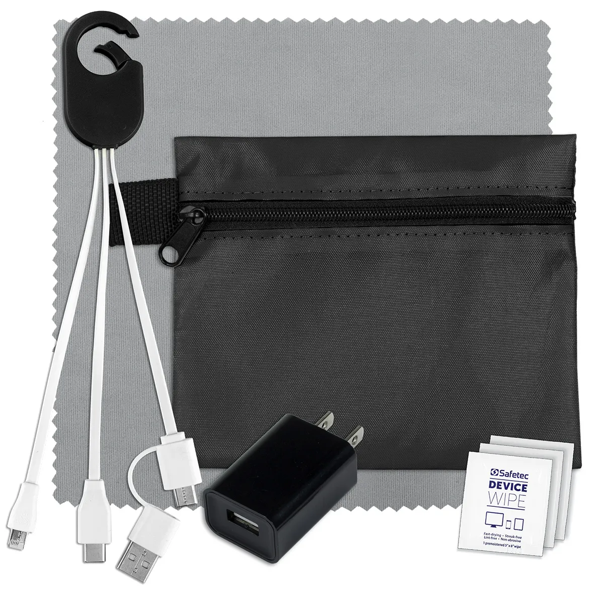 Tech Travel Kit USB Charger Cables Microfiber - 5 x 4.3 in - product view 18