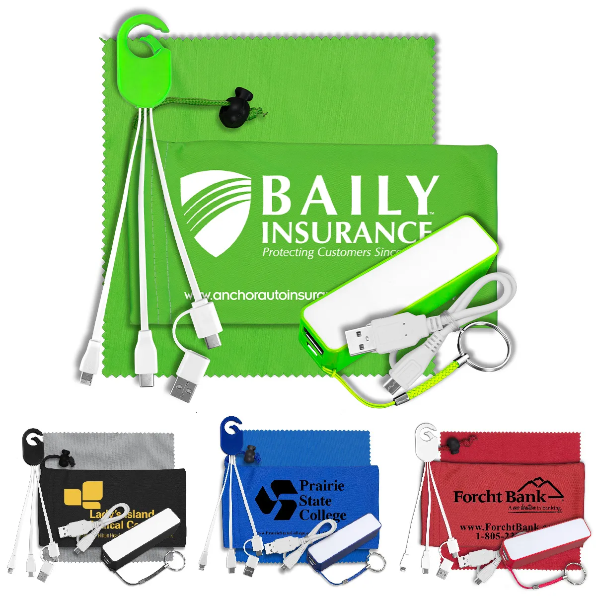 Mobile Tech Power Bank Kit Charging Cables - 3.5 x 7 in