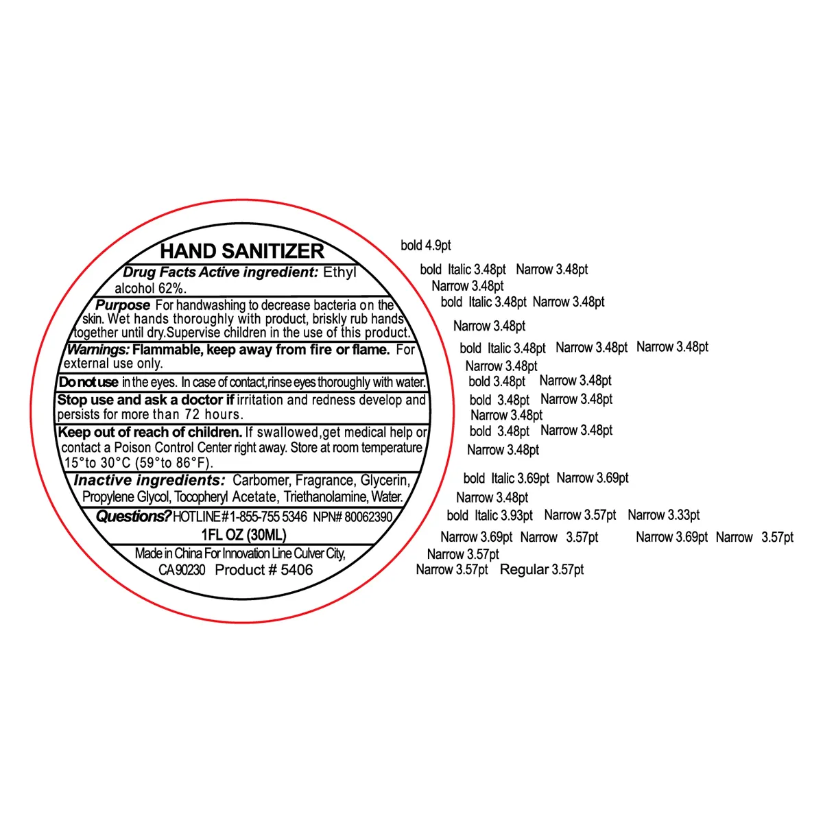 Hand Sanitizer 1 oz Round Flip Top Citrus Scent - 1.5 x 2.6 in - product view 9