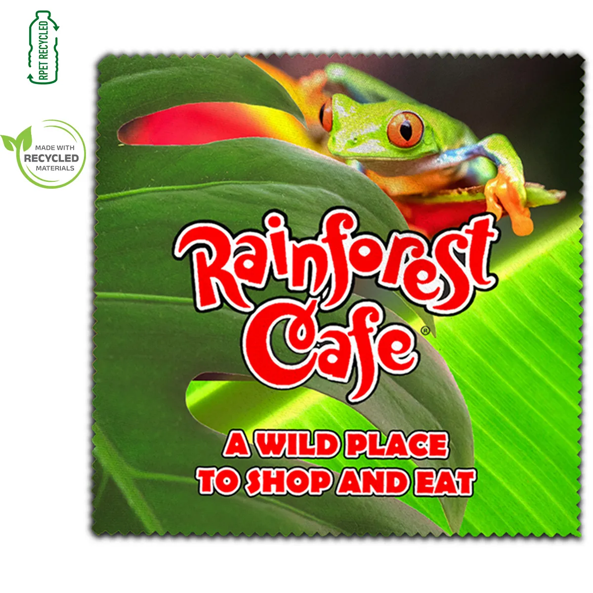 Microfiber Cleaning Cloth Recycled RPET Full Color - 6 x 6 in