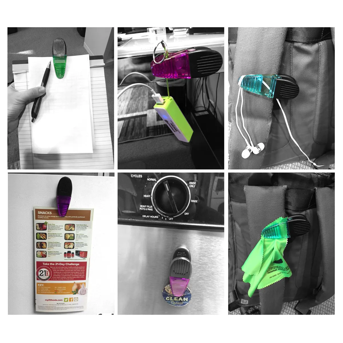 Magnetic Clip Tech Accessory Polypropylene - 1.38 x 3.38 in - product view 32