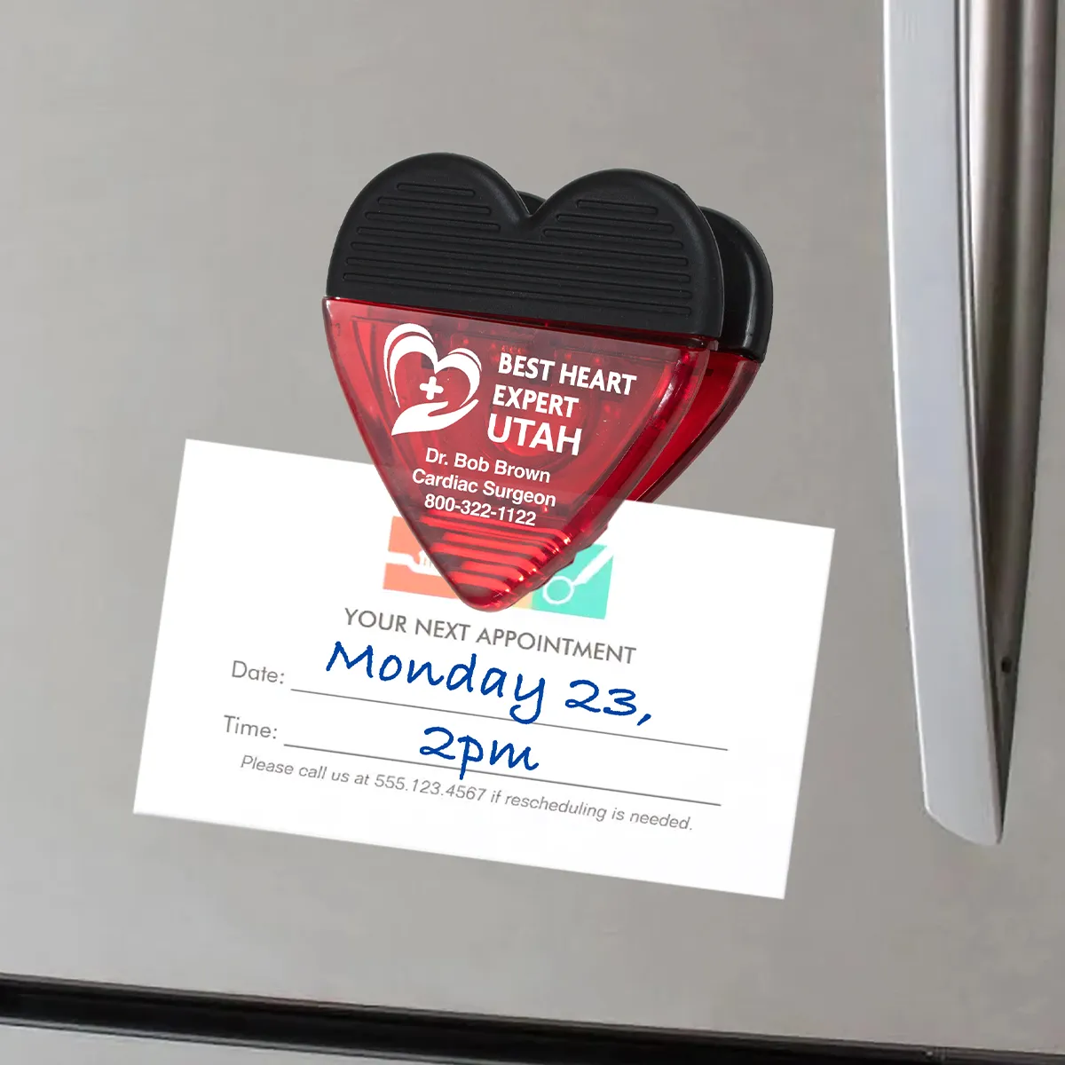 Heart Shaped Magnetic Clip Polypropylene Strong Hold - 2.75 in - product view 2