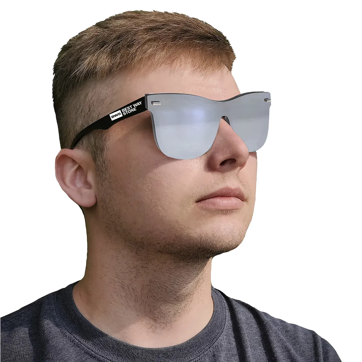 Rimless Reflective Sunglasses Single Lens UV Protection - product view 12