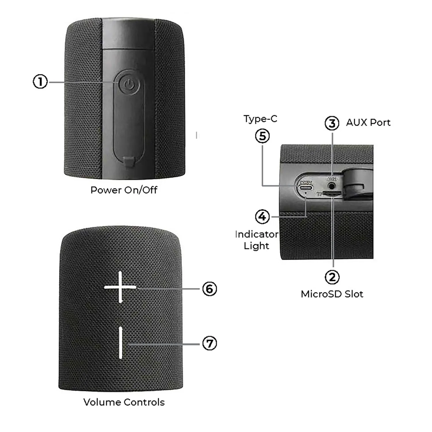 Wireless Bluetooth Speaker Magnetic Base IPX5 - 8 x 3 x 3 in - product view 25