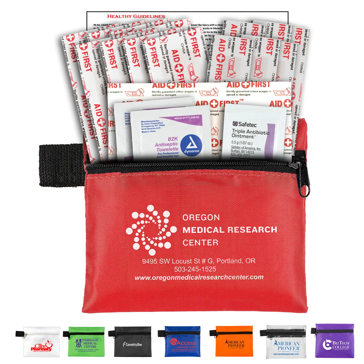 First Aid Kit 19 Piece Zipper Pouch Polyester - 5 x 4.25 in