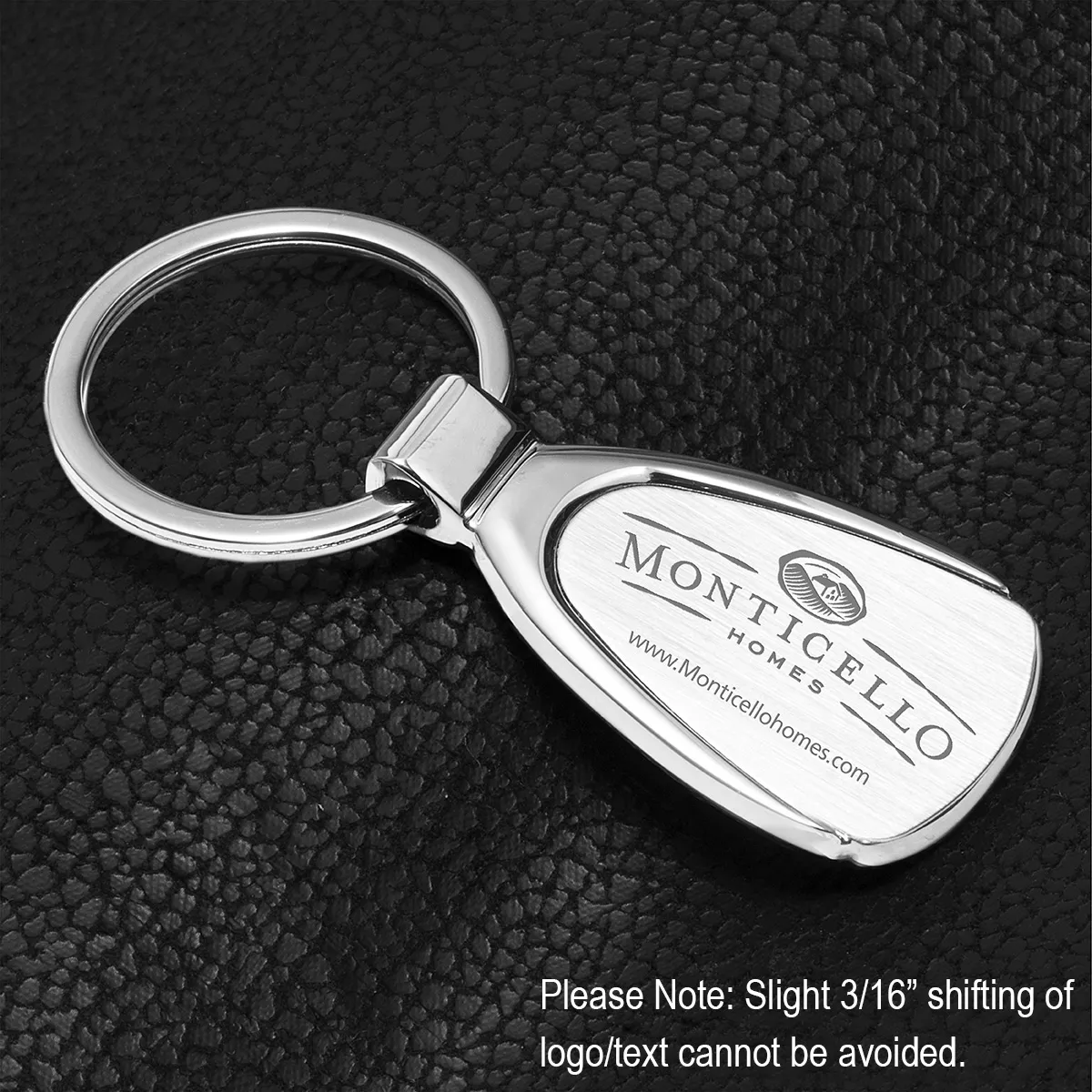 Custom Keychains Droplet Zinc Alloy Chrome - 1.8 x 1 in