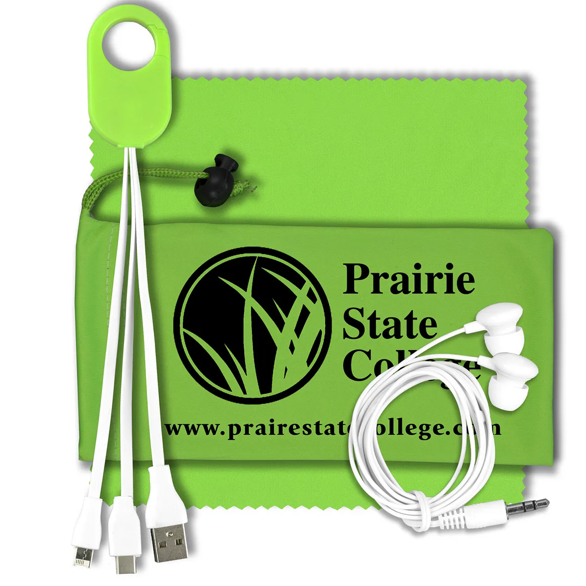 Mobile Tech Charging Kit Microfiber Cinch Pack - 5 x 4.25 in - product view 4