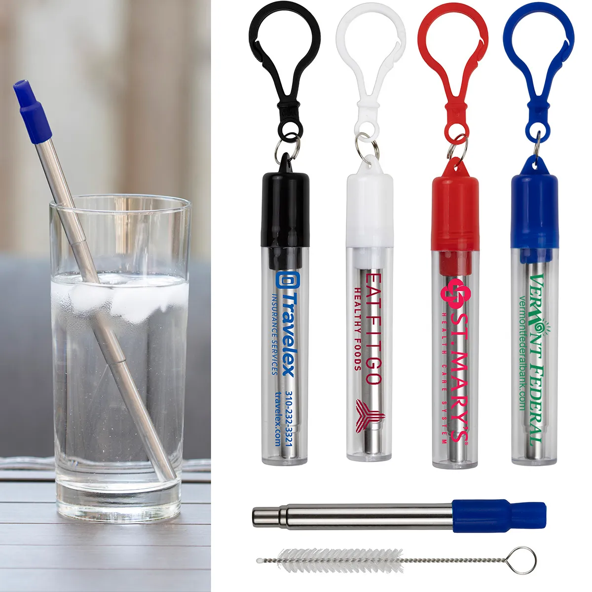 Collapsible Straw Stainless Steel Reusable - 8 in Extended