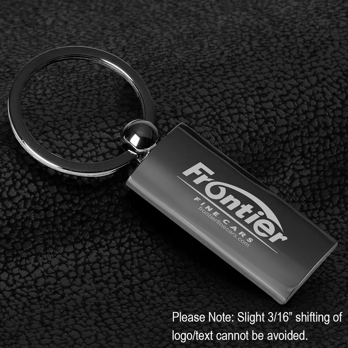 Custom Keychains Epoch Gunmetal Laser Engraved - 3.25 x 0.9 in