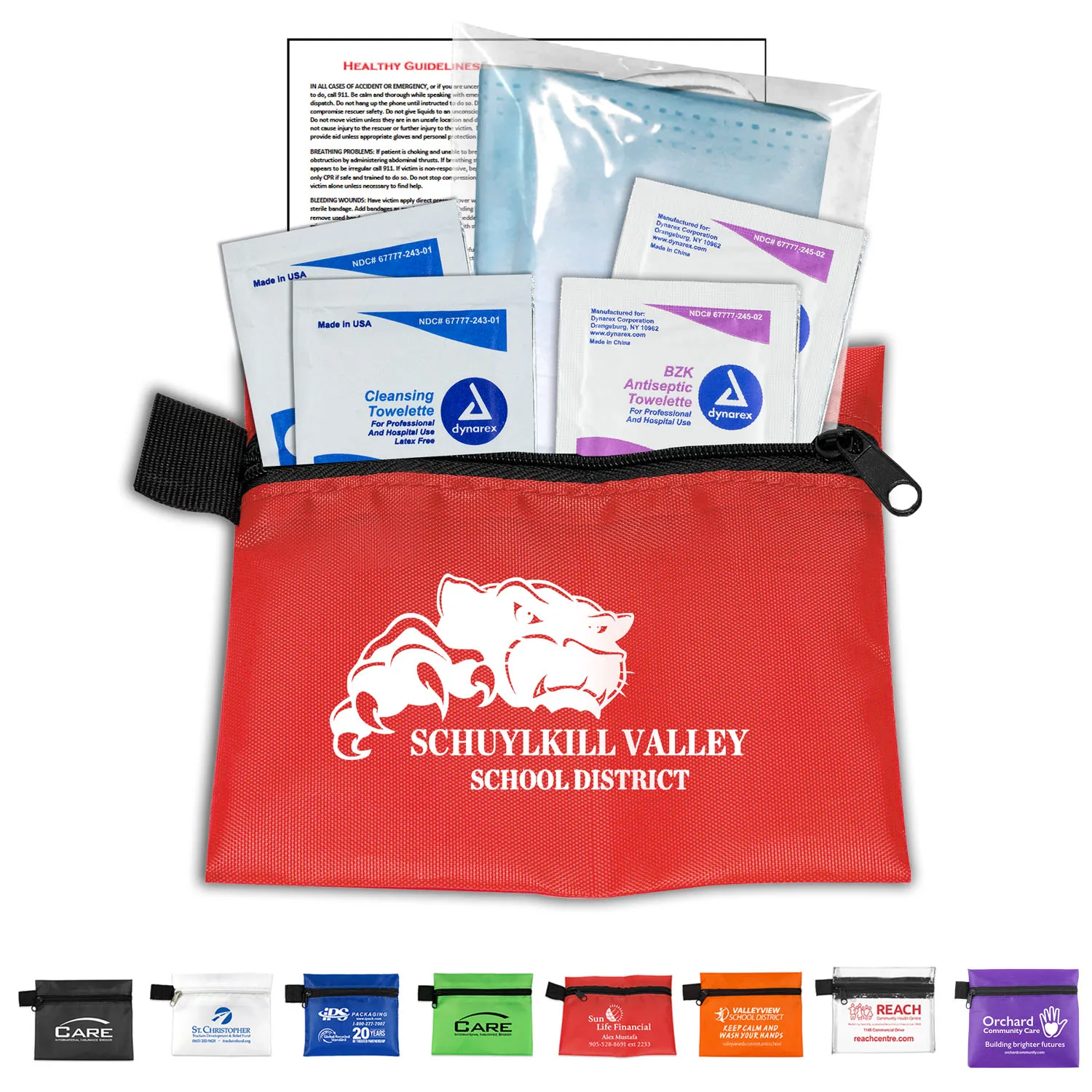 First Aid Kit 5 Piece Antiseptic Polyester Pouch - 5 x 4.3 in