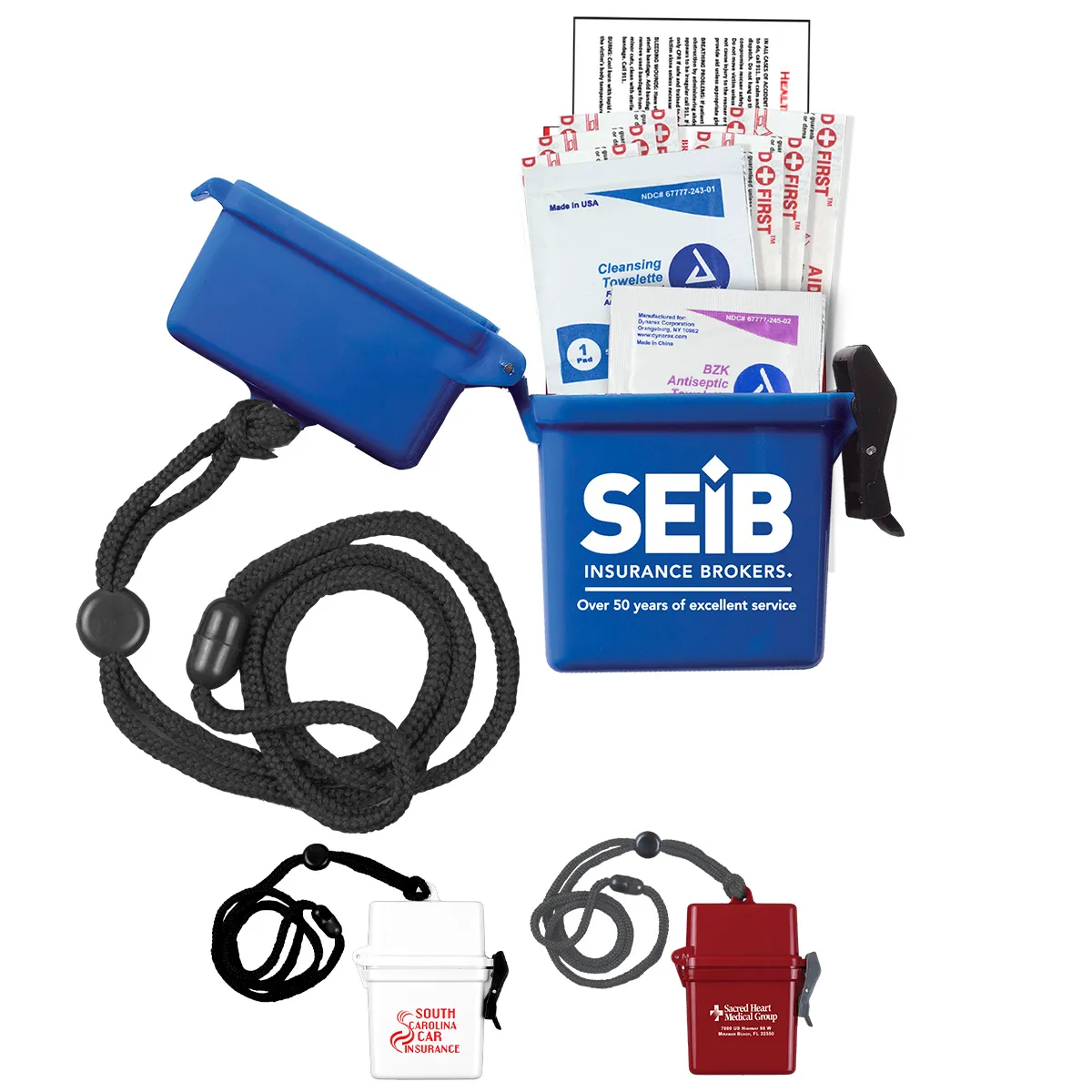 First Aid Kit Waterproof Container 9 Piece - 3.1 x 4.1 in