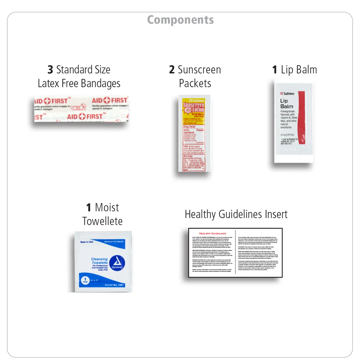 Sun Protection Kit Waterproof Container 8 Piece - 3.1 x 4.1 in - product view 2