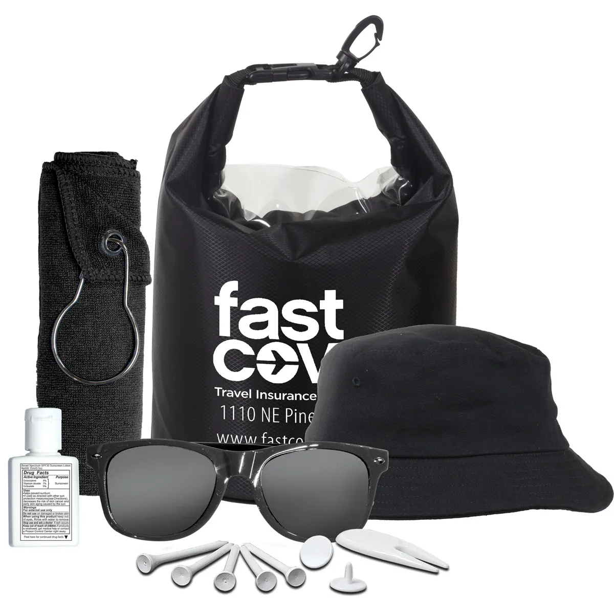 Golf Kit Deluxe 13 Piece Microfiber Dry Bag - 10.8 x 13.6 in - product view 2