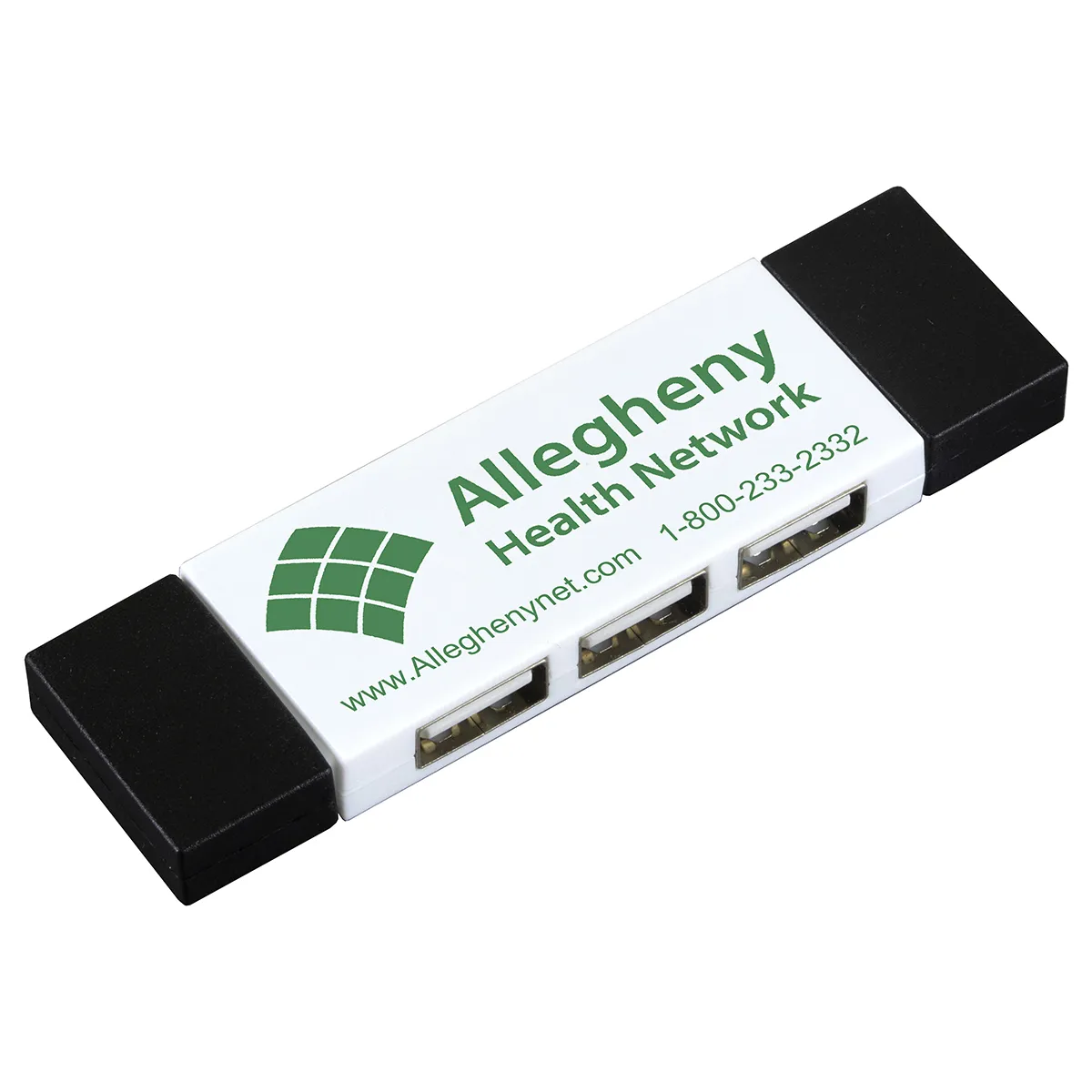 USB Hub 3 Port Mini with Type A Type C Adapter - 3.5 x 1 in - product view 2