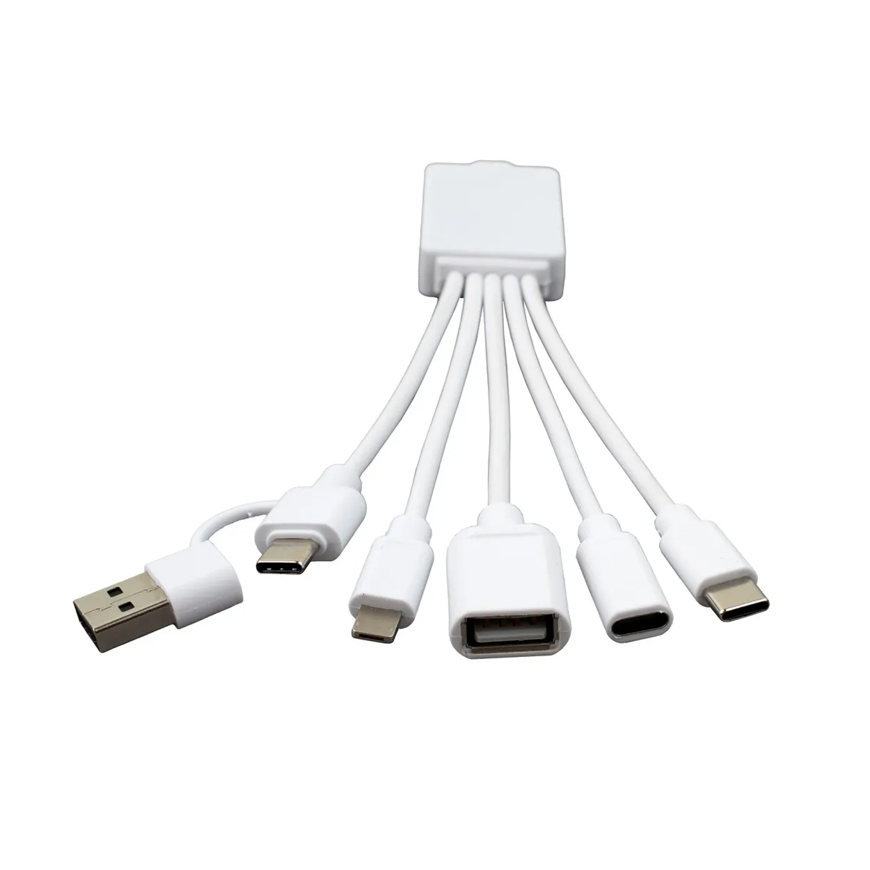 USB Charging Cable with 2-Port Hub Multi-Device - 7.5 in - product view 9