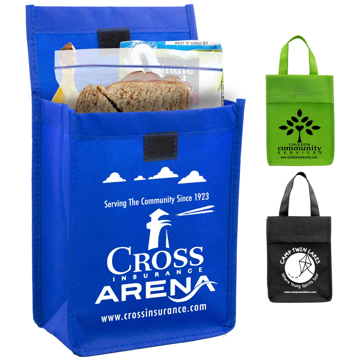 Lunch Tote Bag Non-Woven Polypropylene - 6.5 x 9 x 3.5 in