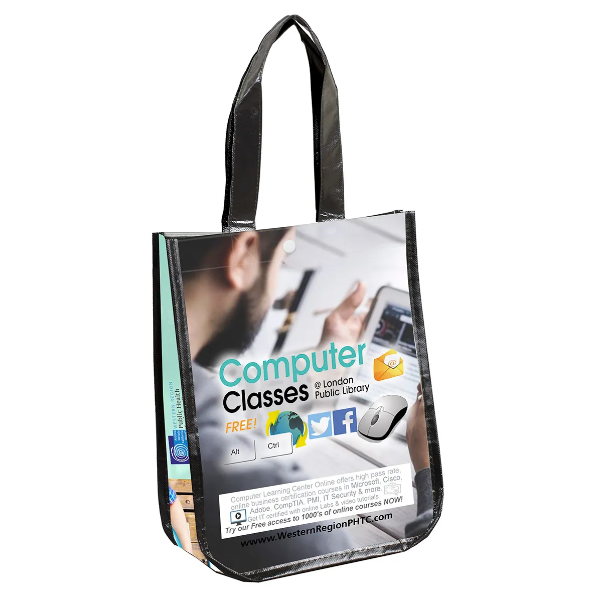 Tote Bag Non-Woven Full Color Laminated - 9.25 x 12 x 4.5 in