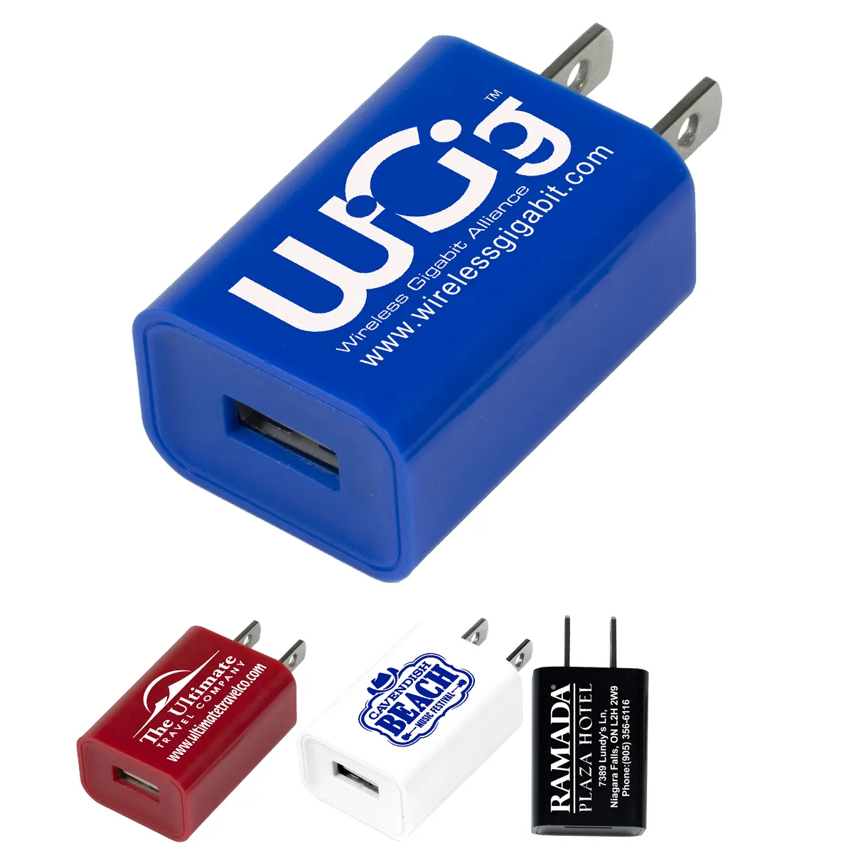 USB Wall Charger UL Listed Polycarbonate - 1.6 x 1.2 in