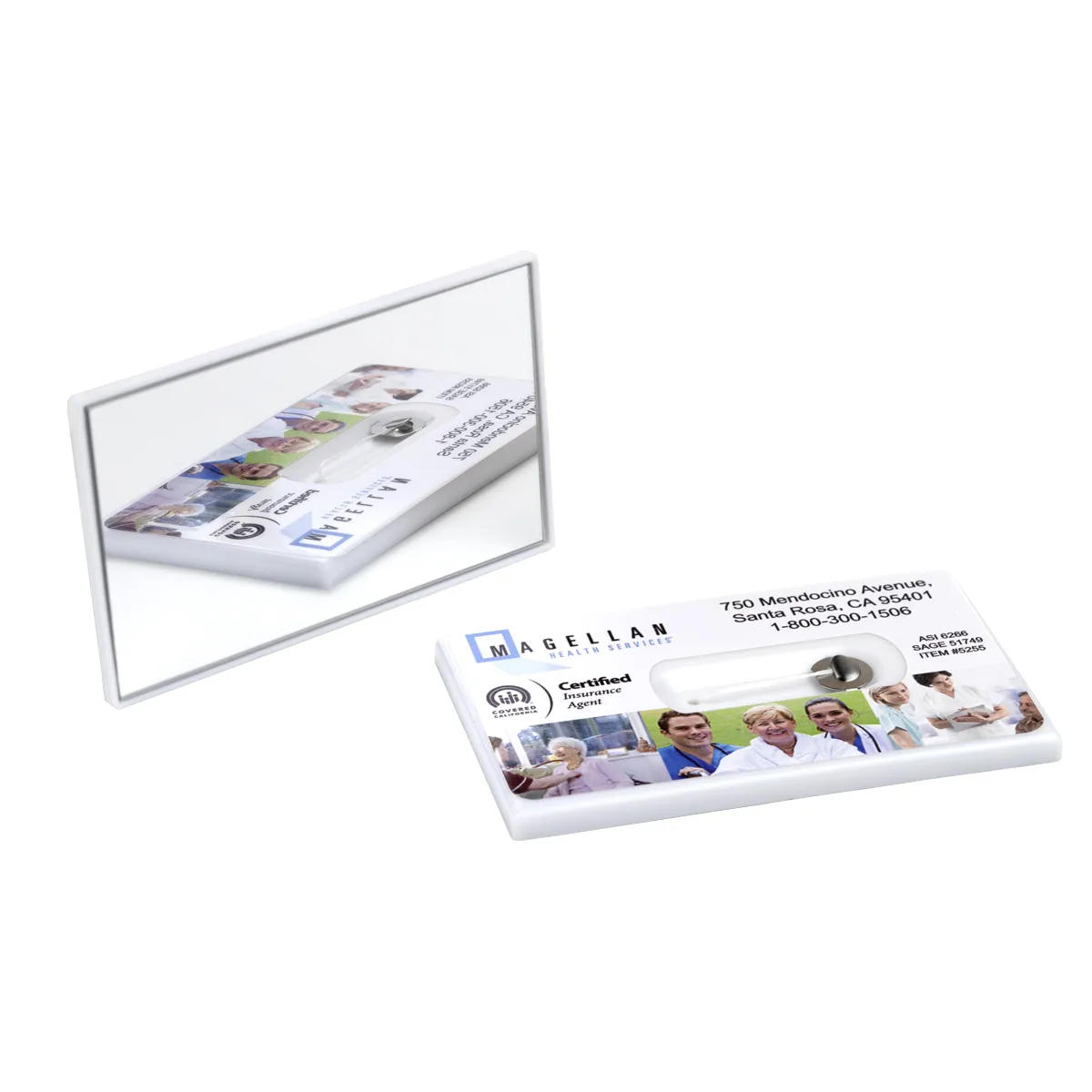 Dental Floss Dispenser Credit Card Size Mirror - 3.4 x 2.1 in - product view 2