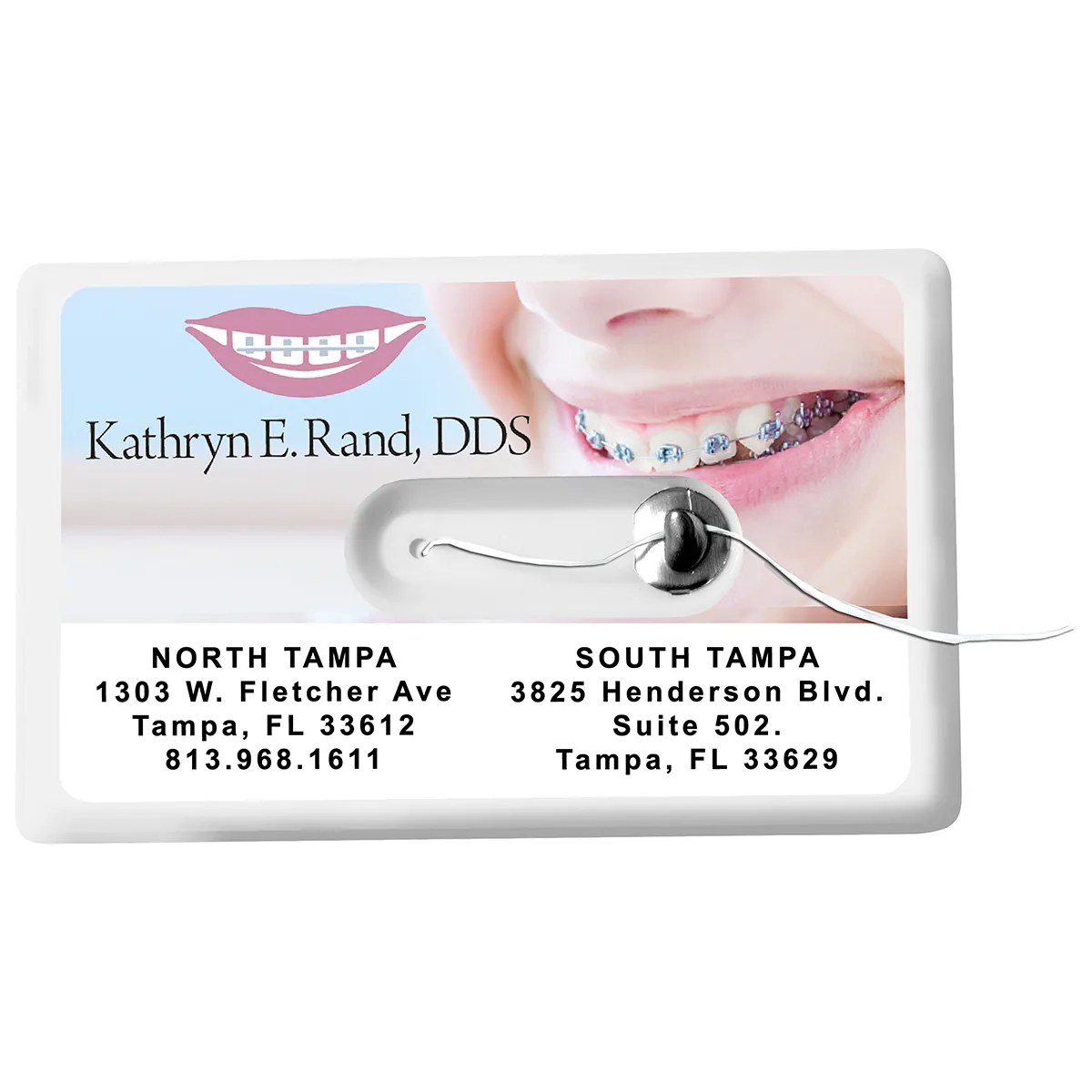 Dental Floss Dispenser Credit Card Size Mirror - 3.4 x 2.1 in - product view 3