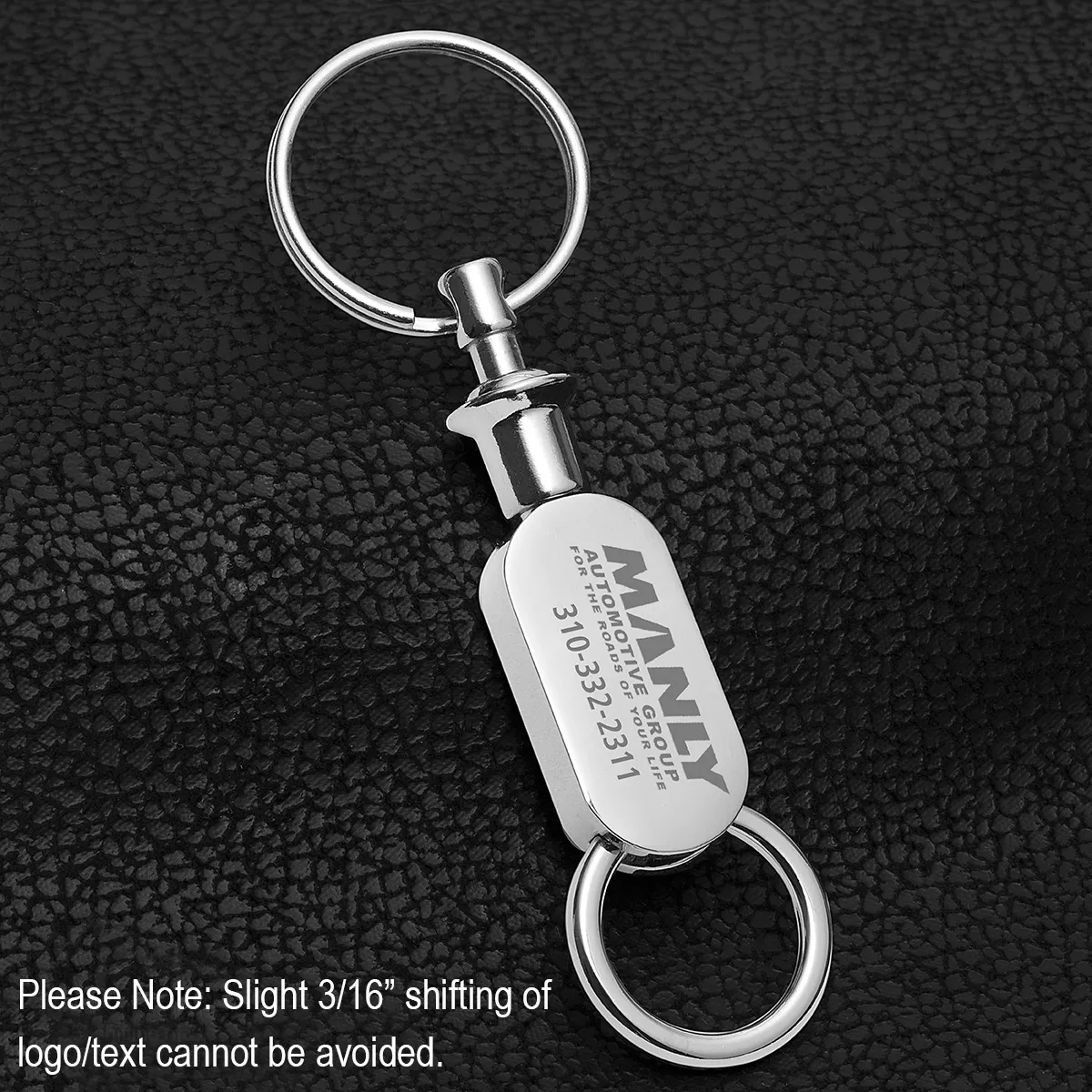 Metal Valet Keychain Pull Apart Chrome Zinc Alloy - 3.1 in