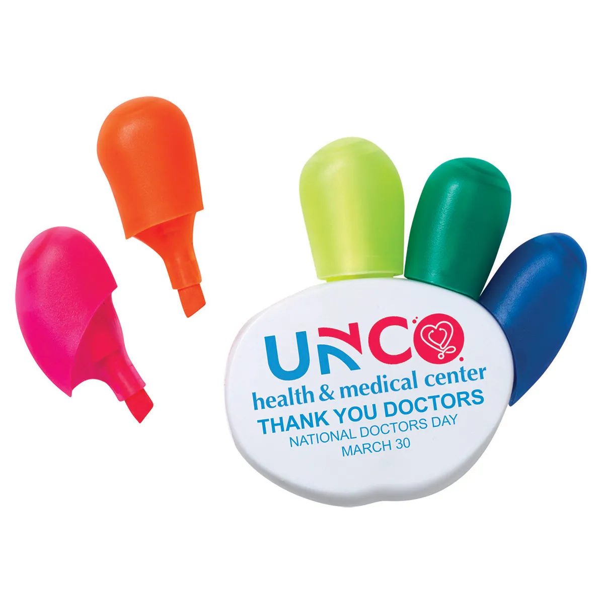 Hand Shaped Highlighter 5 Color Spot Color Print - 3.75 x 3 in