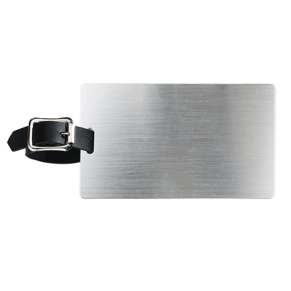 Luggage Tag Brushed Aluminum Kwik Seal Leatherette - 2.5 x 4.25 in - product view 3